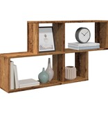 VidaXL Wandschap 100x18x53 cm bewerkt hout oud houtkleurig