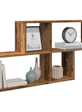 VidaXL Wandschap 100x18x53 cm bewerkt hout oud houtkleurig