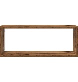 VidaXL Wandschappen kubus 4 st 60x15x23 cm bewerkt hout oud houtkleur