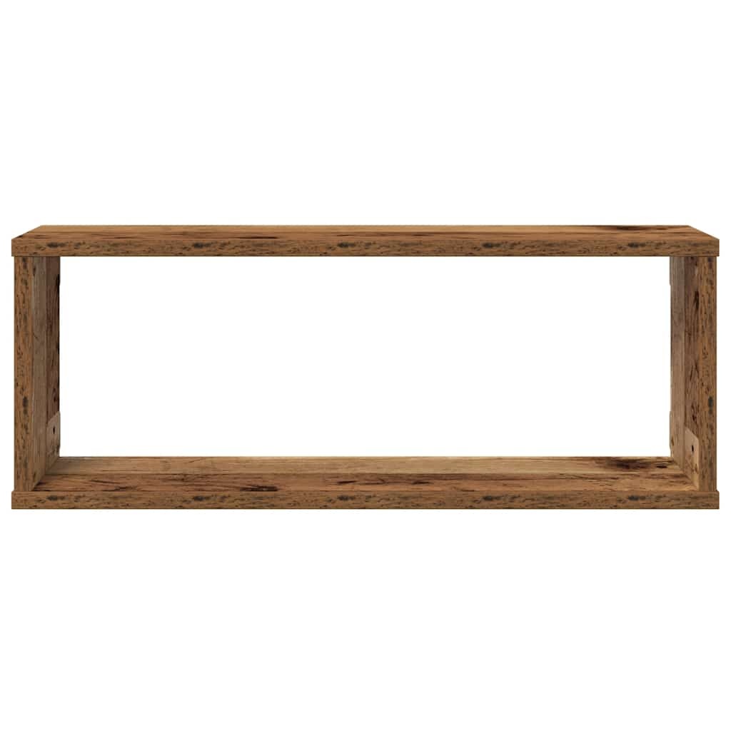 VidaXL Wandschappen kubus 4 st 60x15x23 cm bewerkt hout oud houtkleur