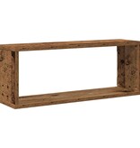 VidaXL Wandschappen kubus 4 st 60x15x23 cm bewerkt hout oud houtkleur