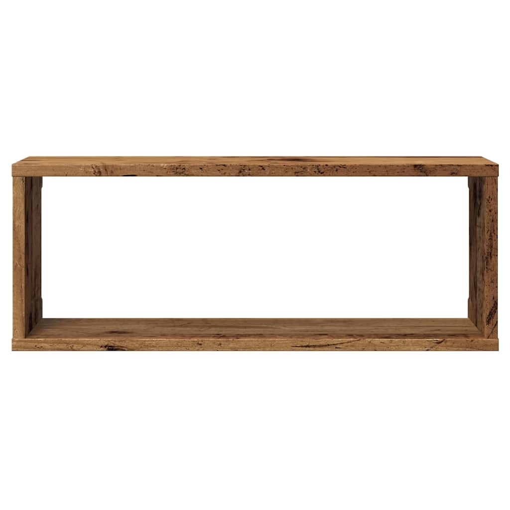 VidaXL Wandschappen kubus 2 st 60x15x23 cm bewerkt hout oud houtkleur