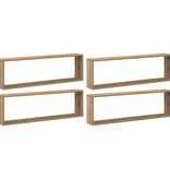 VidaXL Wandschappen kubus 4st 100x15x30cm bewerkt hout artisanaaleiken