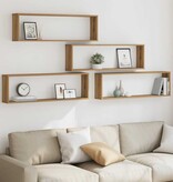 VidaXL Wandschappen kubus 4st 100x15x30cm bewerkt hout artisanaaleiken