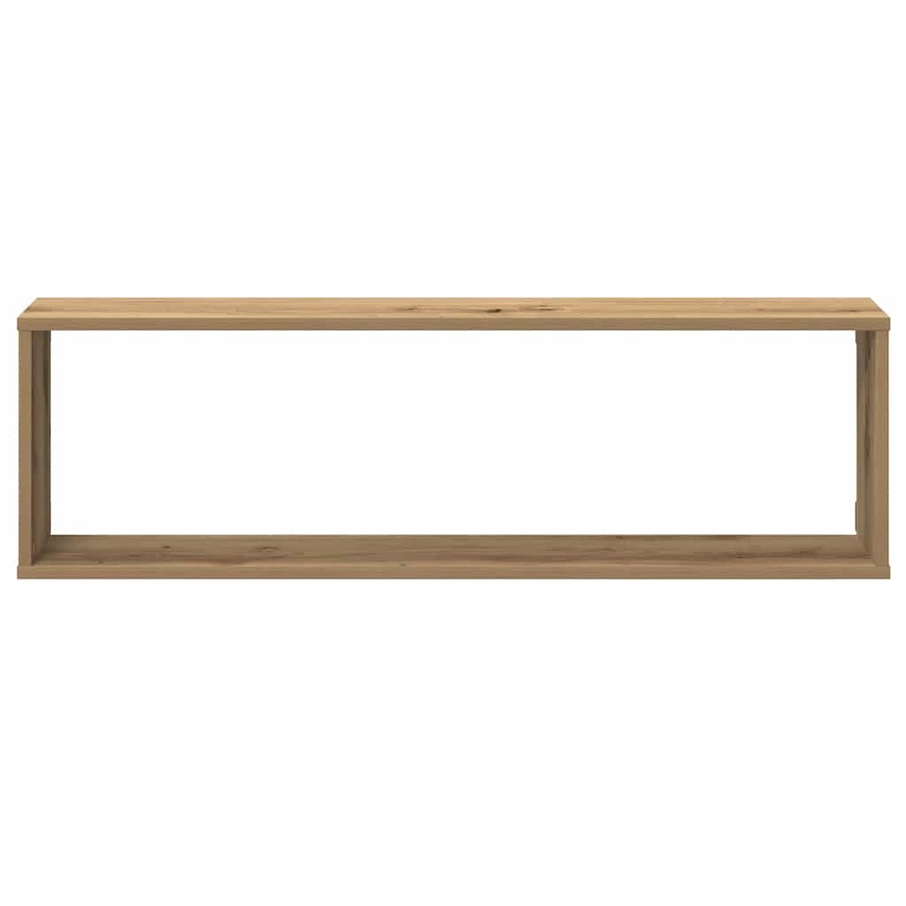 VidaXL Wandschappen kubus 4st 100x15x30cm bewerkt hout artisanaaleiken
