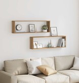VidaXL Wandschappen kubus 2st 100x15x30cm bewerkt hout artisanaaleiken