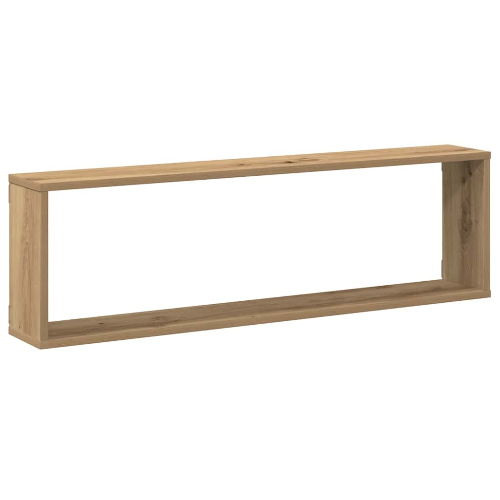 VidaXL Wandschappen kubus 2st 100x15x30cm bewerkt hout artisanaaleiken