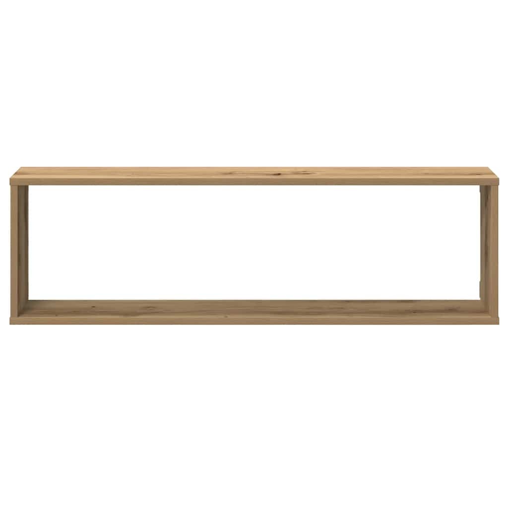 VidaXL Wandschappen kubus 2st 100x15x30cm bewerkt hout artisanaaleiken