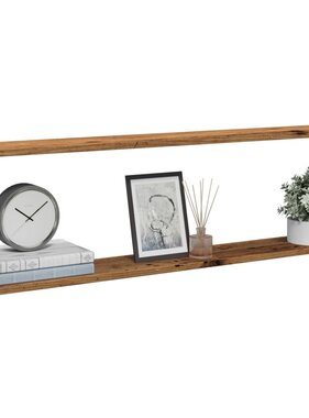 VidaXL Wandschappen kubus 2 st 100x15x30 cm bewerkt hout oud hout