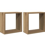 VidaXL Wandschappen kubus 2st 30x15x30cm bewerkt hout artisanaal eiken