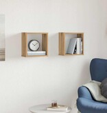 VidaXL Wandschappen kubus 2st 30x15x30cm bewerkt hout artisanaal eiken