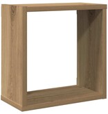 VidaXL Wandschappen kubus 2st 30x15x30cm bewerkt hout artisanaal eiken