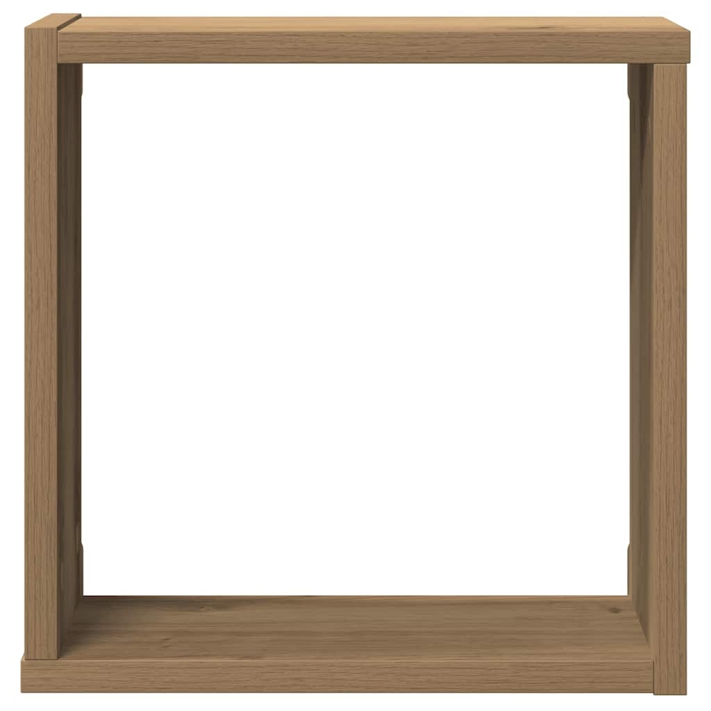 VidaXL Wandschappen kubus 2st 30x15x30cm bewerkt hout artisanaal eiken