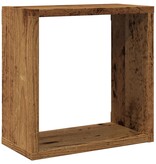 VidaXL Wandschappen kubus 6 st 30x15x30cm bewerkt hout oud houtkleurig