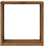 VidaXL Wandschappen kubus 2 st 30x15x30cm bewerkt hout oud houtkleurig