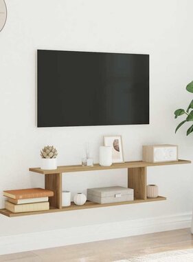 VidaXL Tv-wandschap 125x18x23 cm bewerkt hout artisanaal eikenkleurig
