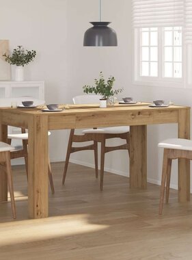 VidaXL Eettafel 140x74,5x76 cm bewerkt hout artisanaal eikenkleurig