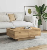 VidaXL Salontafel 90x60x31 cm bewerkt hout artisanaal eikenkleurig