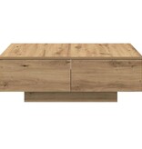 VidaXL Salontafel 90x60x31 cm bewerkt hout artisanaal eikenkleurig
