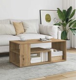 VidaXL Salontafel 100x50x40 cm bewerkt hout artisanaal eikenkleurig