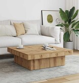 VidaXL Salontafel 90x90x28 cm bewerkt hout artisanaal eikenkleur
