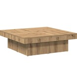VidaXL Salontafel 90x90x28 cm bewerkt hout artisanaal eikenkleur