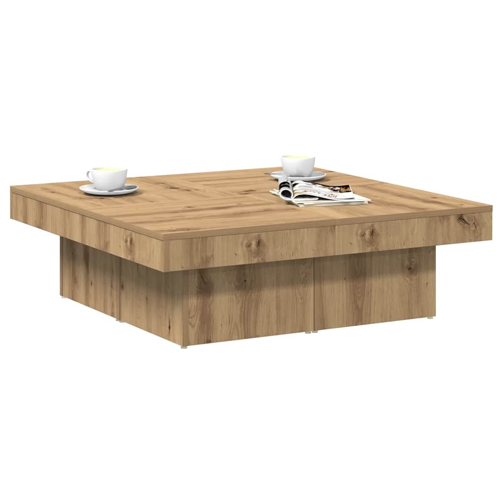VidaXL Salontafel 90x90x28 cm bewerkt hout artisanaal eikenkleur