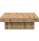 VidaXL Salontafel 90x90x28 cm bewerkt hout artisanaal eikenkleur
