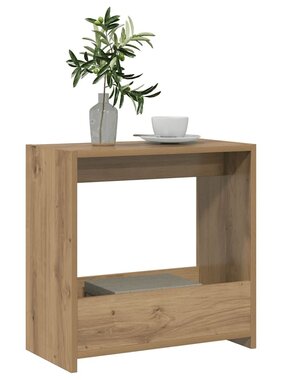 VidaXL Bijzettafel 50x26x50 cm bewerkt hout artisanaal eikenkleurig