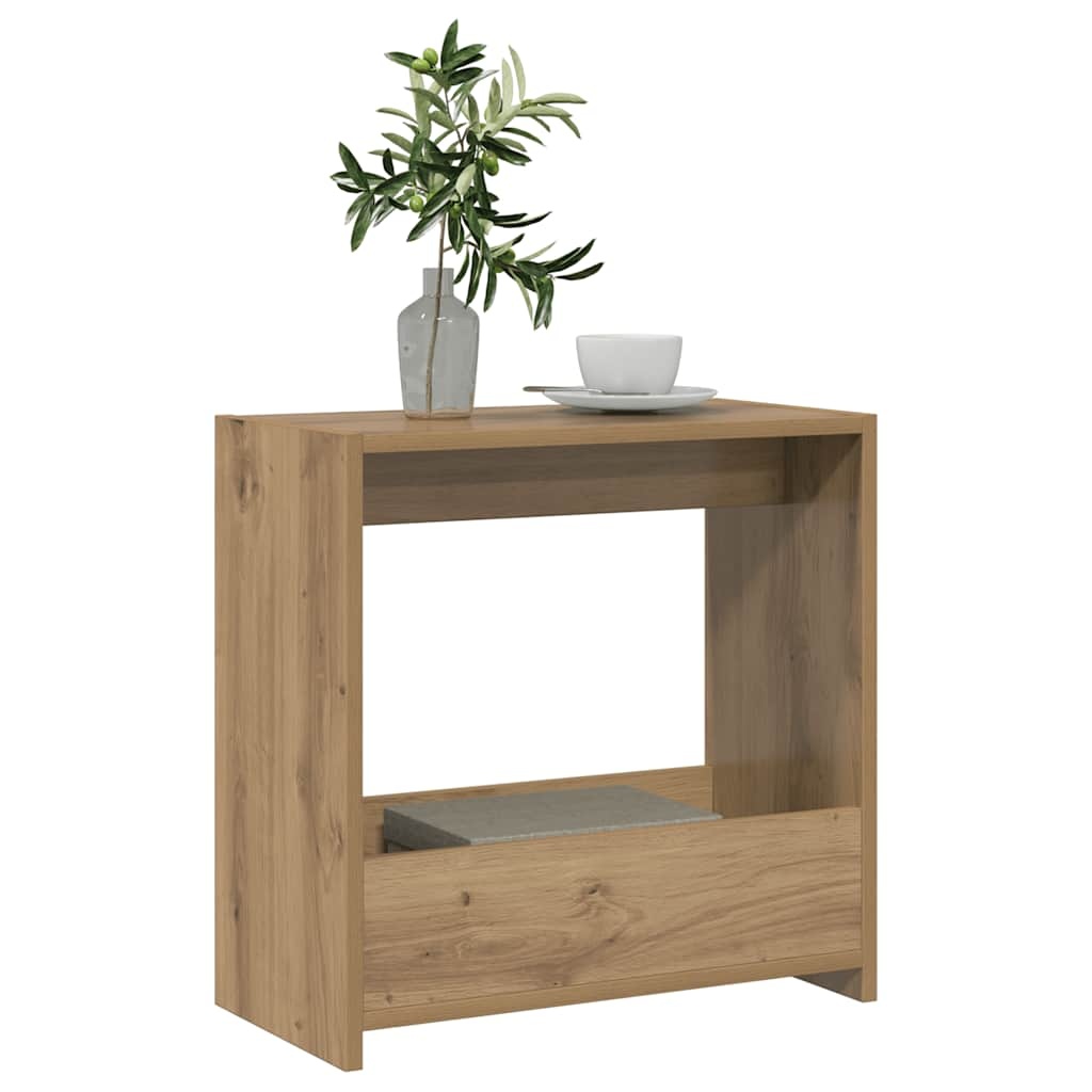 VidaXL Bijzettafel 50x26x50 cm bewerkt hout artisanaal eikenkleurig