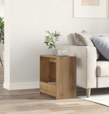 VidaXL Bijzettafel 50x26x50 cm bewerkt hout artisanaal eikenkleurig