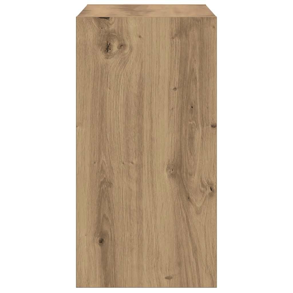 VidaXL Bijzettafel 50x26x50 cm bewerkt hout artisanaal eikenkleurig