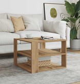 VidaXL Salontafel 58x58x40 cm bewerkt hout artisanaal eikenkleurig