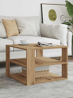 VidaXL Salontafel 58x58x40 cm bewerkt hout artisanaal eikenkleurig