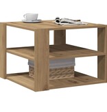 VidaXL Salontafel 58x58x40 cm bewerkt hout artisanaal eikenkleurig