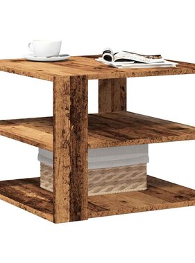VidaXL Salontafel 58x58x40 cm bewerkt hout oud houtkleurig