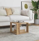 VidaXL Salontafel 40x40x30 cm bewerkt hout artisanaal eikenkleur