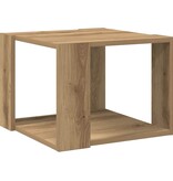 VidaXL Salontafel 40x40x30 cm bewerkt hout artisanaal eikenkleur