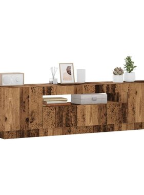 VidaXL Tv-meubel met LED 160x35x40 cm bewerkt hout oud hout