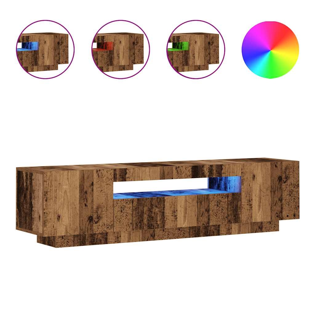 VidaXL Tv-meubel met LED 160x35x40 cm bewerkt hout oud hout