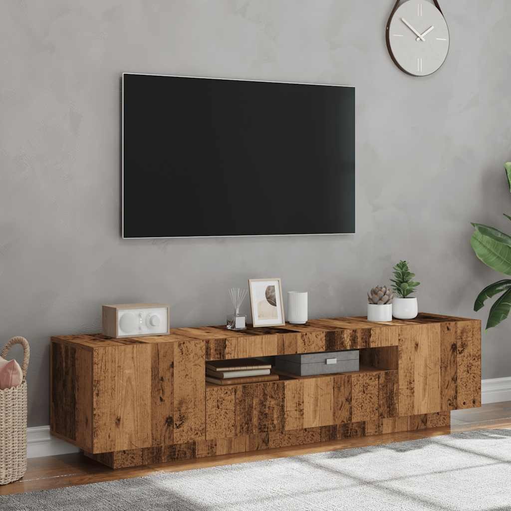 VidaXL Tv-meubel met LED 160x35x40 cm bewerkt hout oud hout