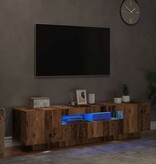 VidaXL Tv-meubel met LED 160x35x40 cm bewerkt hout oud hout