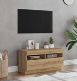VidaXL Tv-meubel met LED 80x35x40 cm bewerkt hout artisanaal eiken