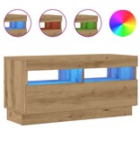 VidaXL Tv-meubel met LED 80x35x40 cm bewerkt hout artisanaal eiken