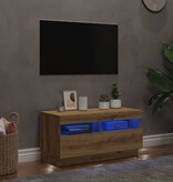VidaXL Tv-meubel met LED 80x35x40 cm bewerkt hout artisanaal eiken