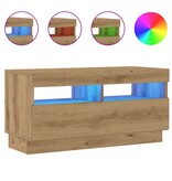 VidaXL Tv-meubel met LED 80x35x40 cm bewerkt hout artisanaal eiken