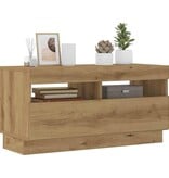 VidaXL Tv-meubel met LED 80x35x40 cm bewerkt hout artisanaal eiken