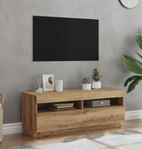 VidaXL Tv-meubel met LED 100x35x40 cm bewerkt hout artisanaal eiken