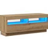 VidaXL Tv-meubel met LED 100x35x40 cm bewerkt hout artisanaal eiken