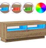 VidaXL Tv-meubel met LED 100x35x40 cm bewerkt hout artisanaal eiken